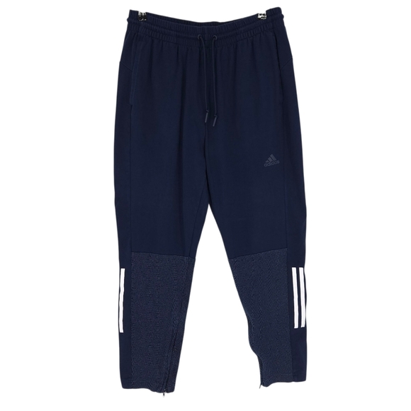 Adidas Sport 2 Street Athletic Joggers Navy Zip Ankle Pull On Pants Mens Large - Picture 1 of 8